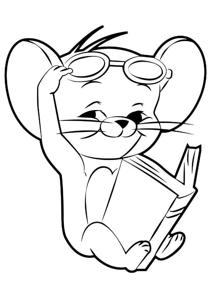 Maus Jerry mit Brille